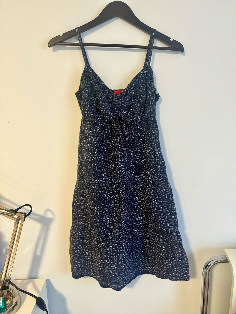 Esprit Navy Floral Tiered Midi Dress